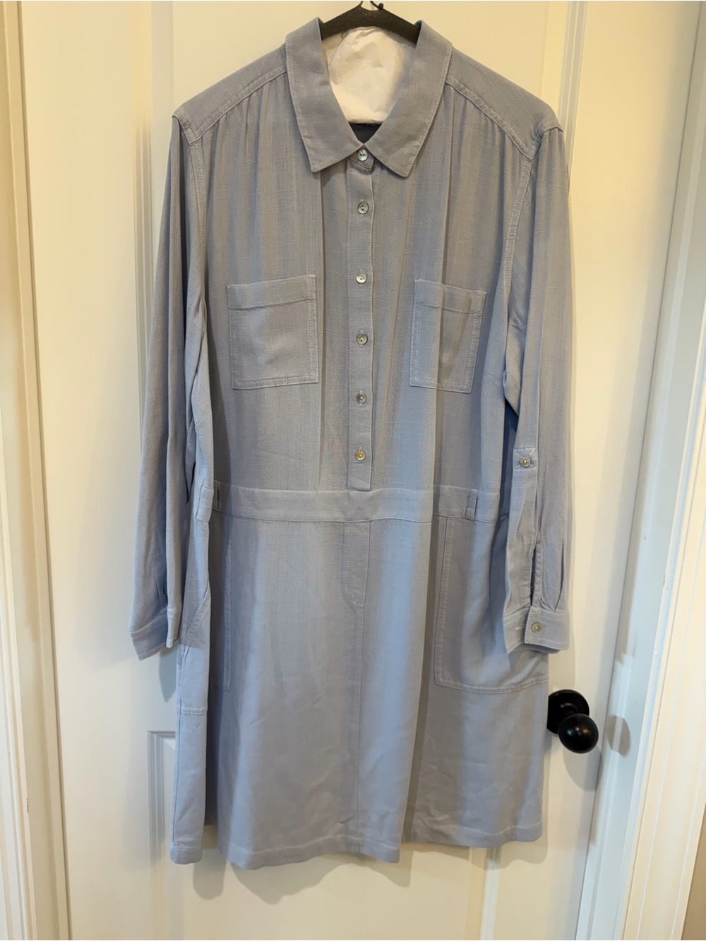 J. Jill Light Blue Long-Sleeve Shirt Dress